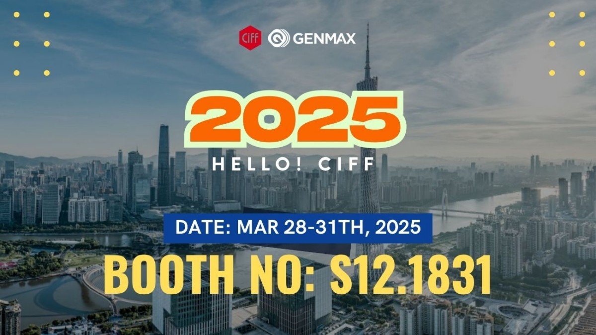 GENMAX booth at CIFF Guangzhou 2025, showcasing advanced mattress machinery and welcoming industry professionals from around the world.